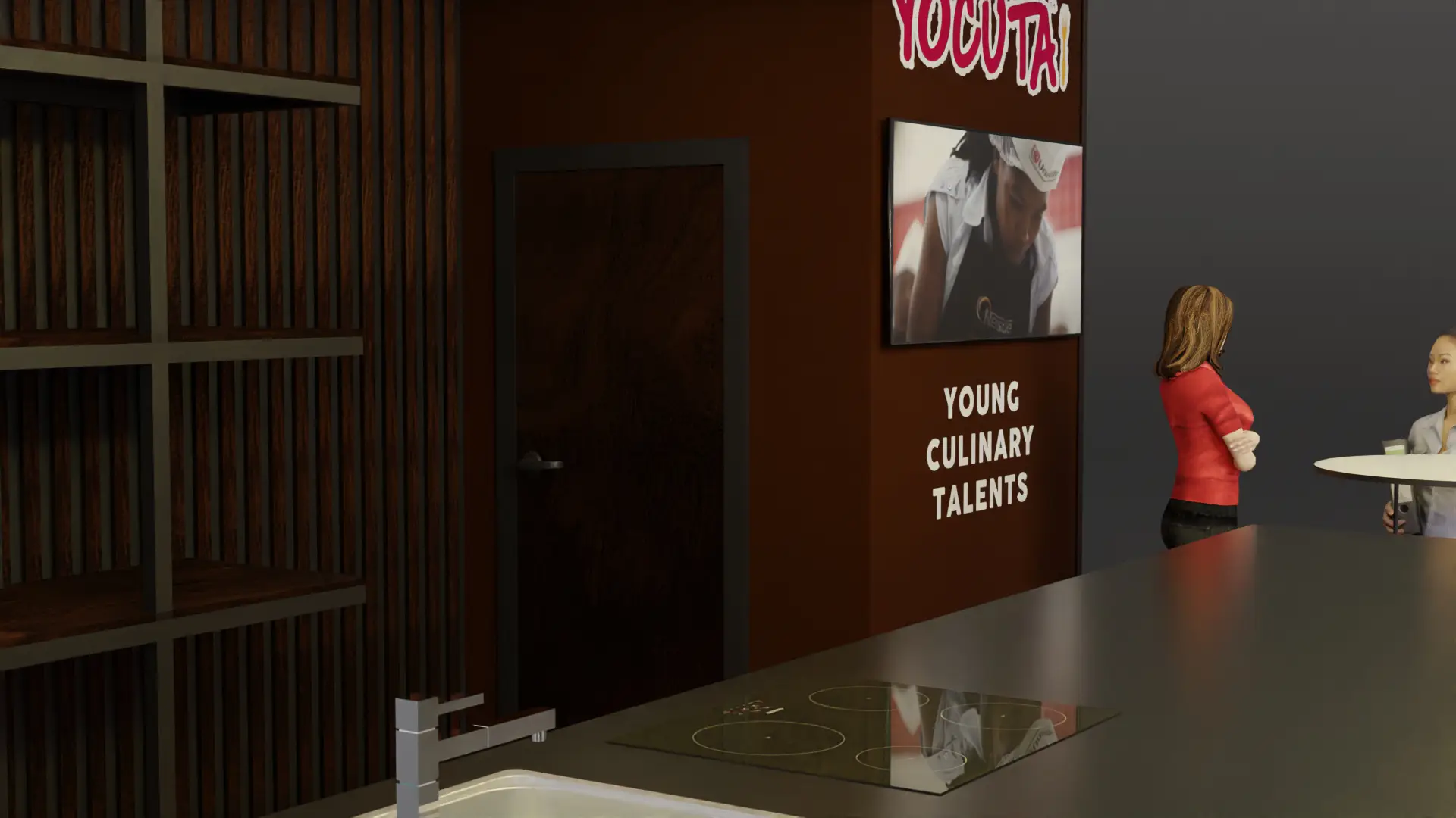 Nestle YOCUTA stand — iç alan depo ve YOCUTA detayı
