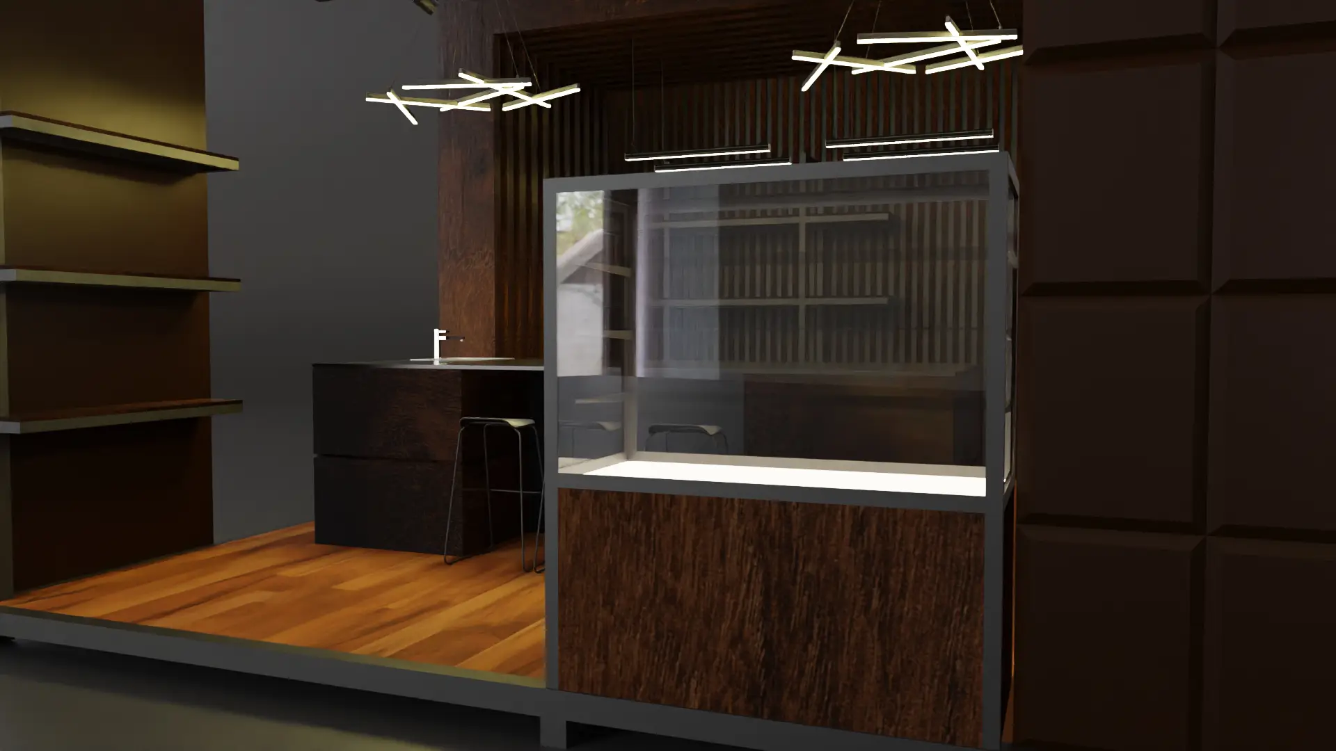 Nestle YOCUTA stand — cam vitrin dolabı detayı