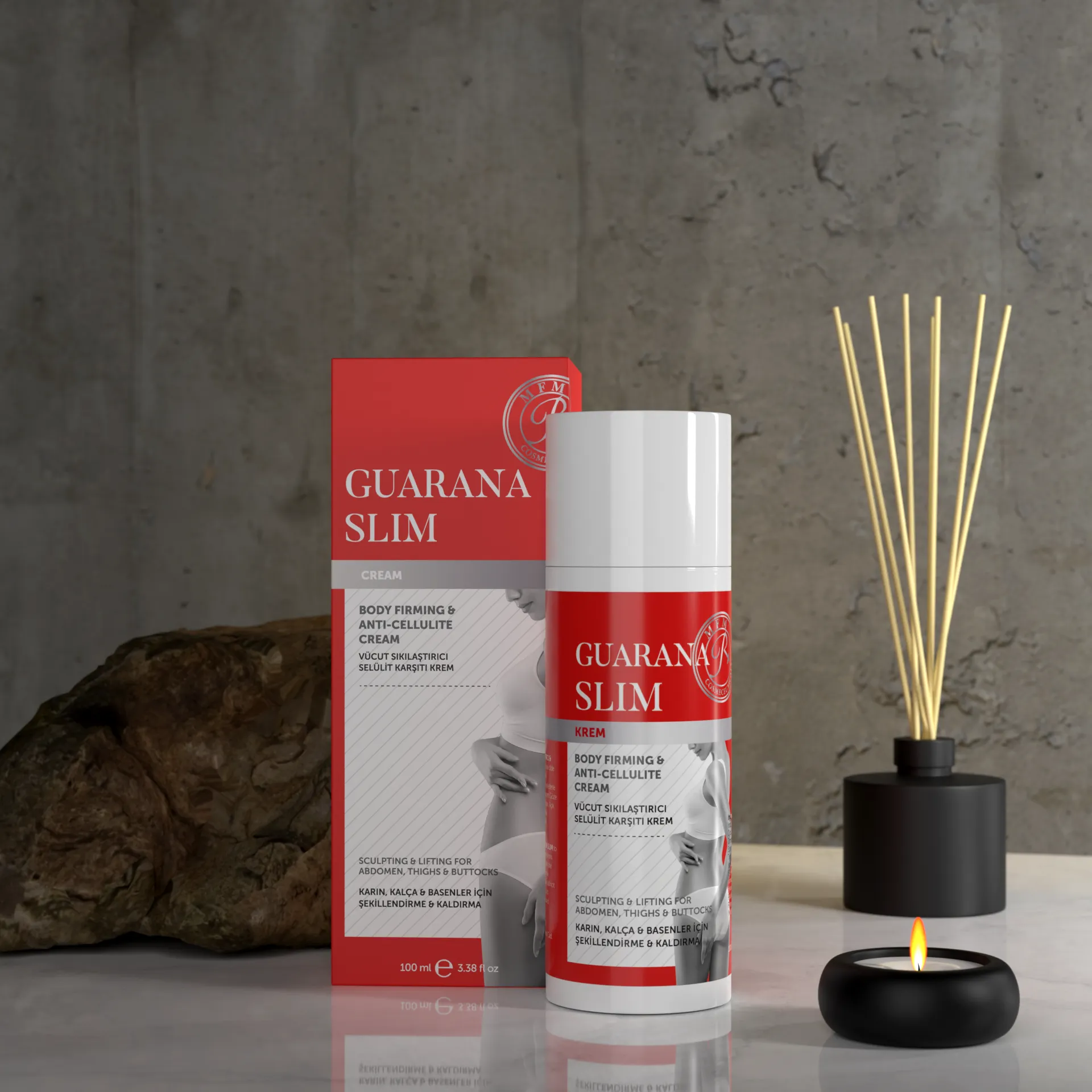 Rebul Cosmetics Guarana Slim krem 3D görselleştirme